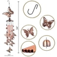 thumbnail image 5 of Campanas de viento de mariposa para exterior, campanilla de viento de tubo de aluminio con gancho en S, regalo para mamá, regalos para abuela, decoraciones al aire libre, 5 of 5