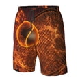 thumbnail image 4 of Susaid Tennis Racket In Fire Print Men's Swim Trunks Hawaiian Bathing Mesh Lining Suit Swimsuits Beach Shorts with Pockets-Small, 4 of 6