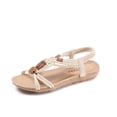 thumbnail image 5 of MKLEKYY Sandalias de Mujer de Playa, Sandalias Bohemias Planas Con Boca de Pez de Verano para Mujer, Sandalias Romanas Tejidas Con Cuentas, 5 of 5