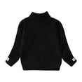 thumbnail image 2 of Lilgiuy Little Boy Girl Pullover Sweater Fall Winter Candy Color Long Sleeve Turtleneck Sweatshirt Plush Thickened Sweater for 3-14Y, 2 of 5