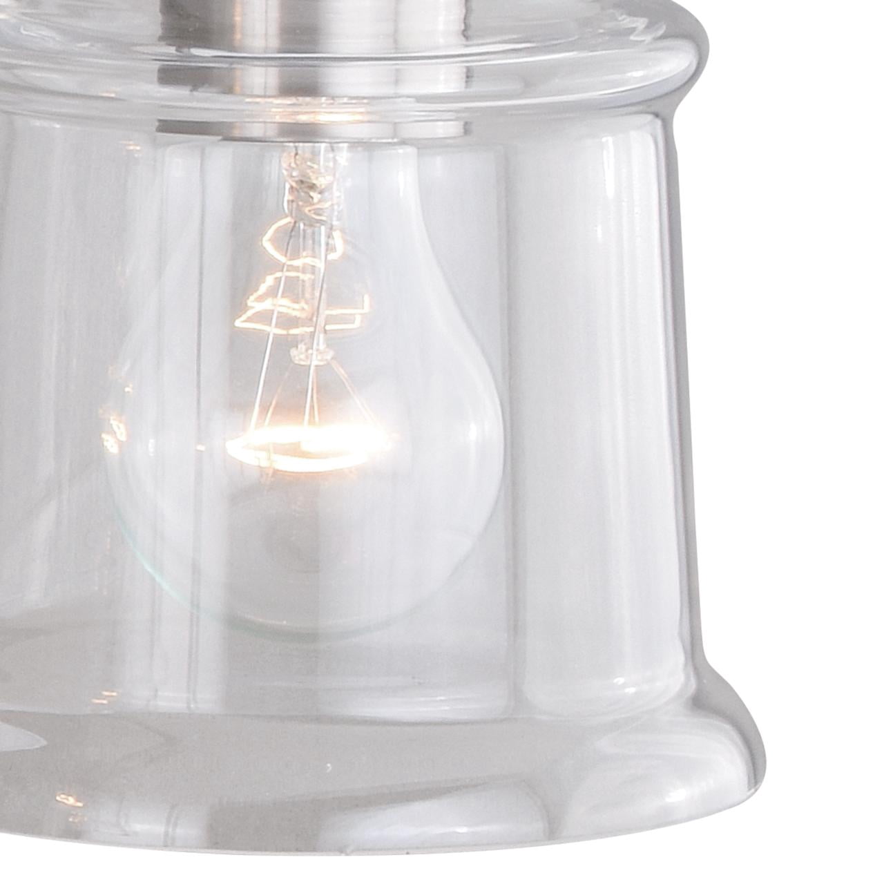4 Light Vanity Light Fixture - Satin Nickel Bathroom Lighting - Industrial Farmhouse Style