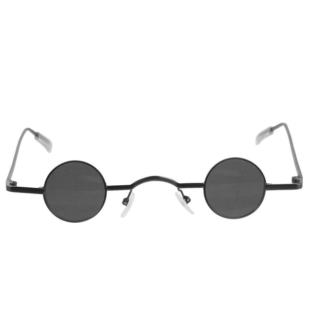 Gafas de sol con montura redonda pequeña, creativas, decorativas, para fiesta y playa, para hombres y mujeres (negras)