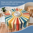 thumbnail image 7 of Odenmar 60 Inch Round Tablecloth, Waterproof Washable Table Cover, Colorful Sunburst Stripe Table Cloth for Dining Table, Indoor Outdoor Patio Picnic Farmhouse Decor, 7 of 7