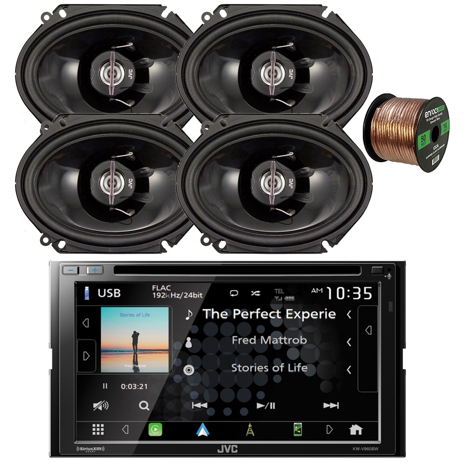 Buy JVC KWV960BW Double DIN AM/FM Radio Dual USB Bluetooth CD/DVD