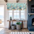 thumbnail image 6 of Marine Life Window Valance for Kitchen, Blue Shell Starfish Coral Eucalyptus Leaves Green Background Rod Pocket Short Curtain for Small Windows, Light Filtering Decorative Valance, 60 x 18 Inch, 6 of 9