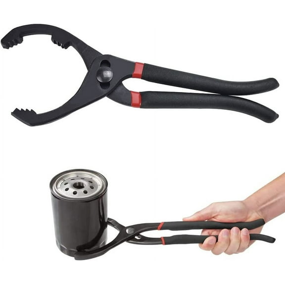 LYTIVAGEN Oil Filter Pliers Oil Filter Wrench Adjustable Oil Filter Strap Wrench Removal Tool with Non-Slip Handle Oil Filter Wrench Long Handle Grip Oil Filter Pliers Set