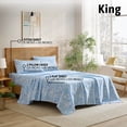 thumbnail image 6 of THD Leaves 4-Piece Printed Patterned Floral Blue Bed Sheets Set - Wrinkle Resistant & Ultra Soft - Fits Mattresses up to 15 Inches Deep (King), 6 of 6
