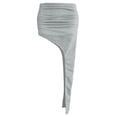 thumbnail image 6 of Wxolcjlv Women's Solid Ruched Asymmetrical Maxi Skirt High Waist Bodycon Chic Going‑Out Skirts, 6 of 8