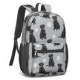 thumbnail image 2 of Labrador Retriever and Dog Paw Print 17" School Backpacks for Teens,Waterproof Oxford Fabric,S-Shape Padded Straps for School,Travel,Hiking,Camping, 2 of 6