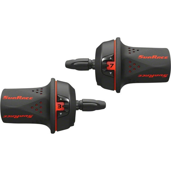 SunRace M21 Twist Shift Set 7-Speed Rear 3-Speed Front: Red
