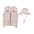thumbnail image 4 of Chaleco explorador para niños, disfraz de camping, accesorio educativo para fotos, chaleco cargo para niños, sombrero para senderismo, niños y niñas, Rosa, 4 of 8