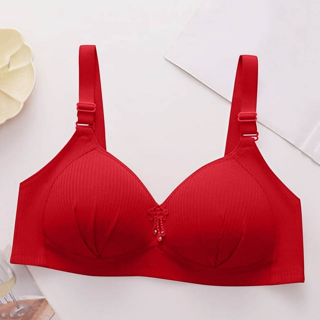 Kabnic Wireless Plus Size Bras, Full Coverage Bras, Women's Solid Color Thin Style Ventilate Large Size Bra Without Steel Rim