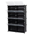 thumbnail image 2 of MINKUROW 7-Tier Portable 28 Pair Shoe Rack Organizer 14 Grids Tower Shelf Storage Cabinet Stand Expandable for Heels,Boots,Slippers,Black, 2 of 7