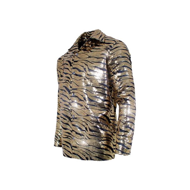Gold Sequin Tiger Adult Shirt - 2XL