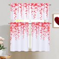 thumbnail image 3 of Valentine''s Day Kitchen Tier Curtains 36 Inch Length Valentines Day Kitchen Curtains Falling Red Pink Love Heart Rod Pocket Short Curtains for Kitchen Bathroom, 26" W x 36" L, 2 Panels, 3 of 6