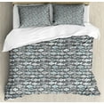 thumbnail image 1 of Fish Duvet Cover Set King Size, Aquarium Animals Pattern Clownfish and Others Tropical School of Fish Composition, Decorative 3 Piece Bedding Set with 2 Pillow Shams, Multicolor, by Ambesonne, 1 of 3
