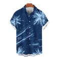 thumbnail image 2 of AKOEE Hawaiian Shirts for Men Short Sleeve Button Down Collared Blouses Lightweight Graphic Printed Tops (3XL, Navy), 2 of 6