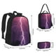 thumbnail image 2 of Fotbe Thunderstorm Violet Purple Set Escolar 3 en 1 para Niños - Mochila Duradera con Lonchera Aislante y Estuche para Lápices - Mochila Escolar para Niños y Niñas, 2 of 7