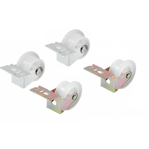 KC Hardware Nylon Drawer Guide Rollers Assembly, Kitchen Drawer Slide Rollers, Nylon Wheels with Steel Bracket - 1" Diameter - Pack of 4