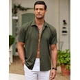 thumbnail image 5 of COOFANDY Mens Casual Button Up Shirt Regular Fit Beach Summer Shirt Short Sleeve Cuban Shirts, 5 of 6