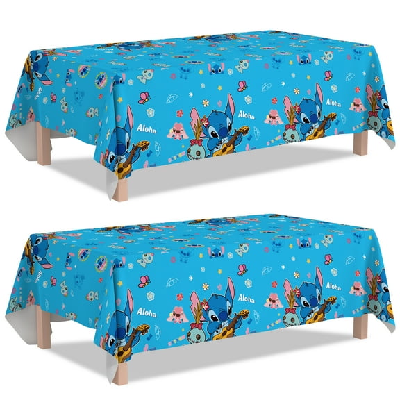 Cute Blue Alien Party Table Covers 3-Piece Set - 42.5" x 71" Disposable Tablecloths for Kids Themed Birthday Parties