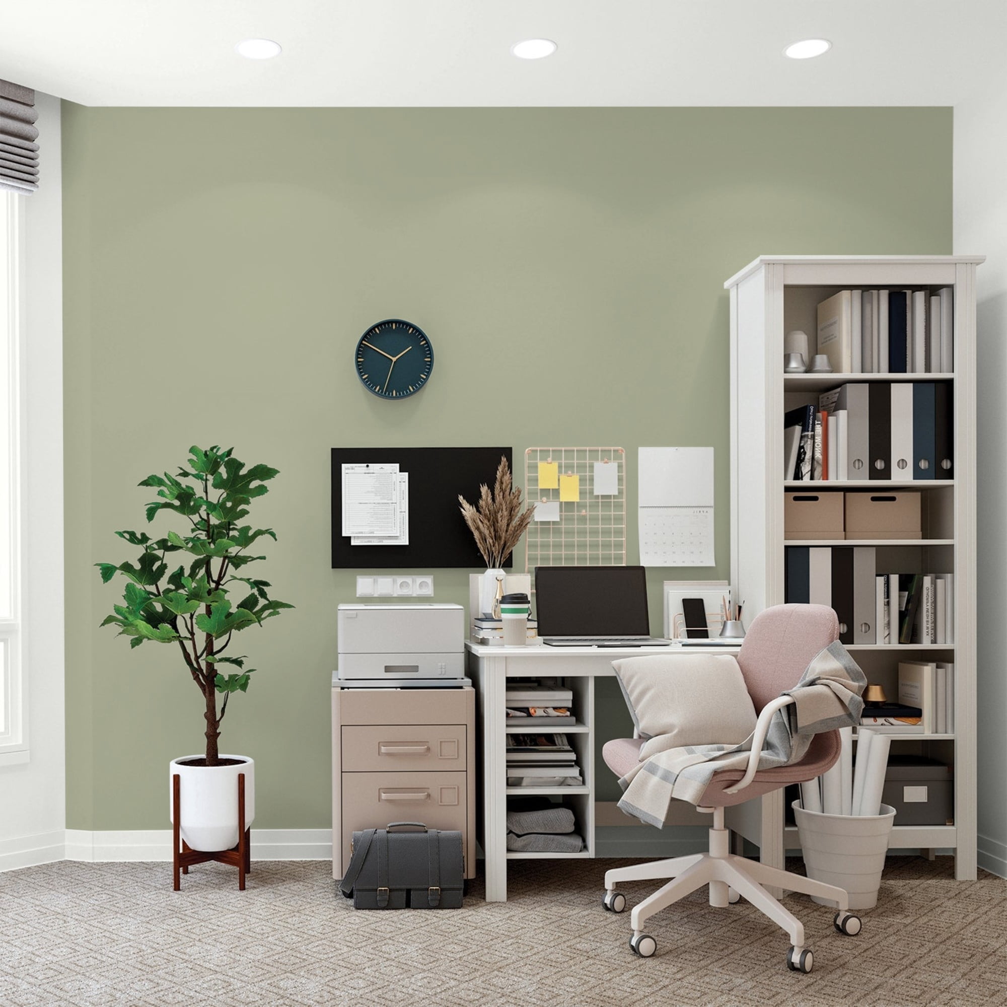 Glidden HEP Olive Sprig / Green, Flat Interior Paint with Primer, 1 Gallon