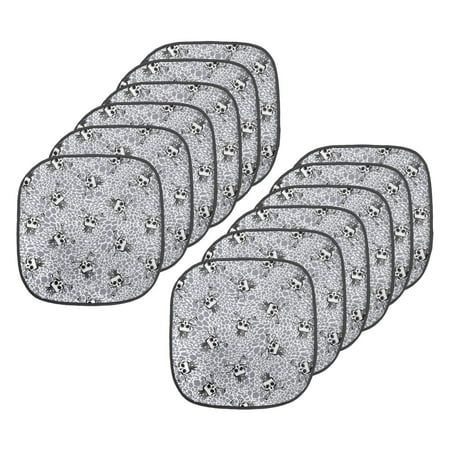 

Skull Chair Seating Cushion Set of 12 Crowned Skull Crossbones Illustration Against Animal Skin Print Pattern Seat Pads with Anti-slip Backing 16 x16 Black White Purplegrey by Ambesonne