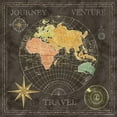 thumbnail image 3 of Coulter, Cynthia 20x20 Black Modern Framed Museum Art Print Titled - Old World Journey Map Black II, 3 of 5
