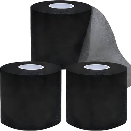 TELOLY Pre Wrap Tape Athletic, 3 Rolls Black Prewrap bands for Hair, Foam Underwrap Sports Wrap