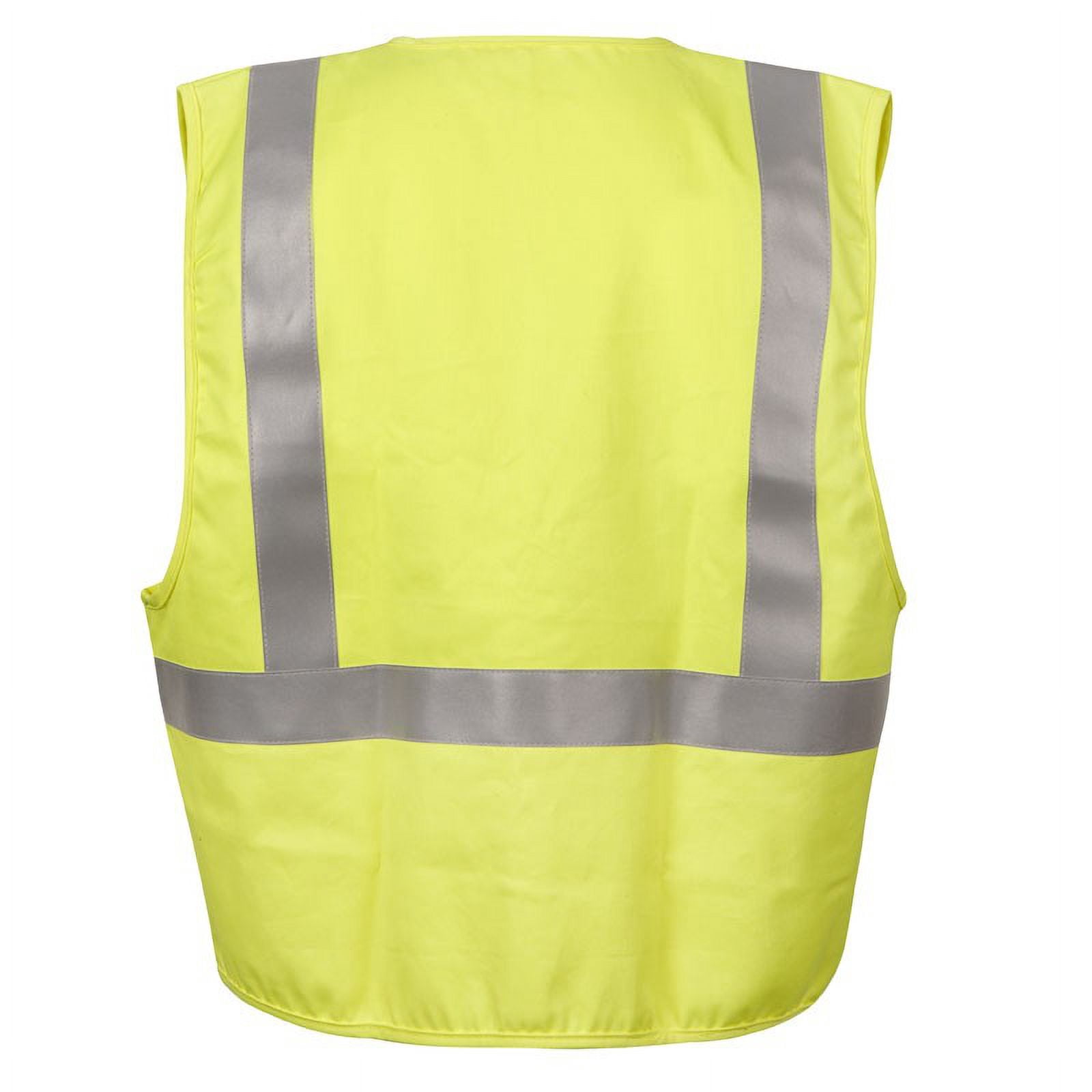 Premium Solid ANSI Class 2 NFPA 70E ASTM1506 CAT 2 ARC rating 8.9 Cal/cm² Neon Safety Green FR Safety Vest with Pockets Size 2XL