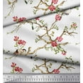 thumbnail image 3 of Soimoi White Cotton Voile Fabric Floral & Franklin Gull Bird Print Fabric by the Yard 42 Inch Wide, 3 of 3