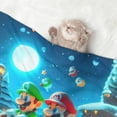 thumbnail image 2 of Lsque Mario Pattern Waterproof Throw Blanket Pet Blanket for Dogs & Indoor Cats, Washable - Shaggy Plush Calming Long Faux Fur & Velvet Dog Blanket -, 2 of 8