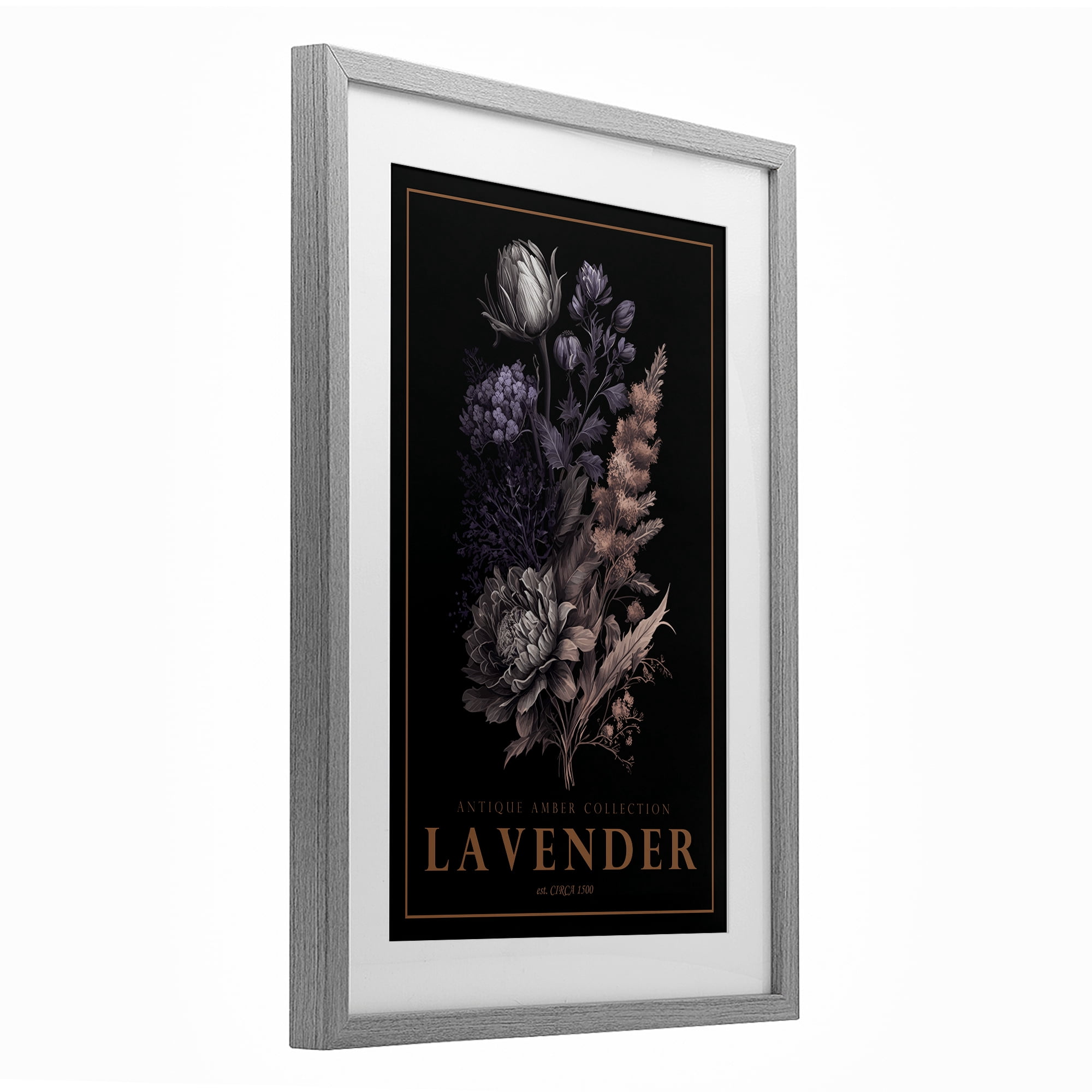 Stupell Industries Antique Lavender Light Gray Framed Print Under Glass, design by Chris Giampietro
