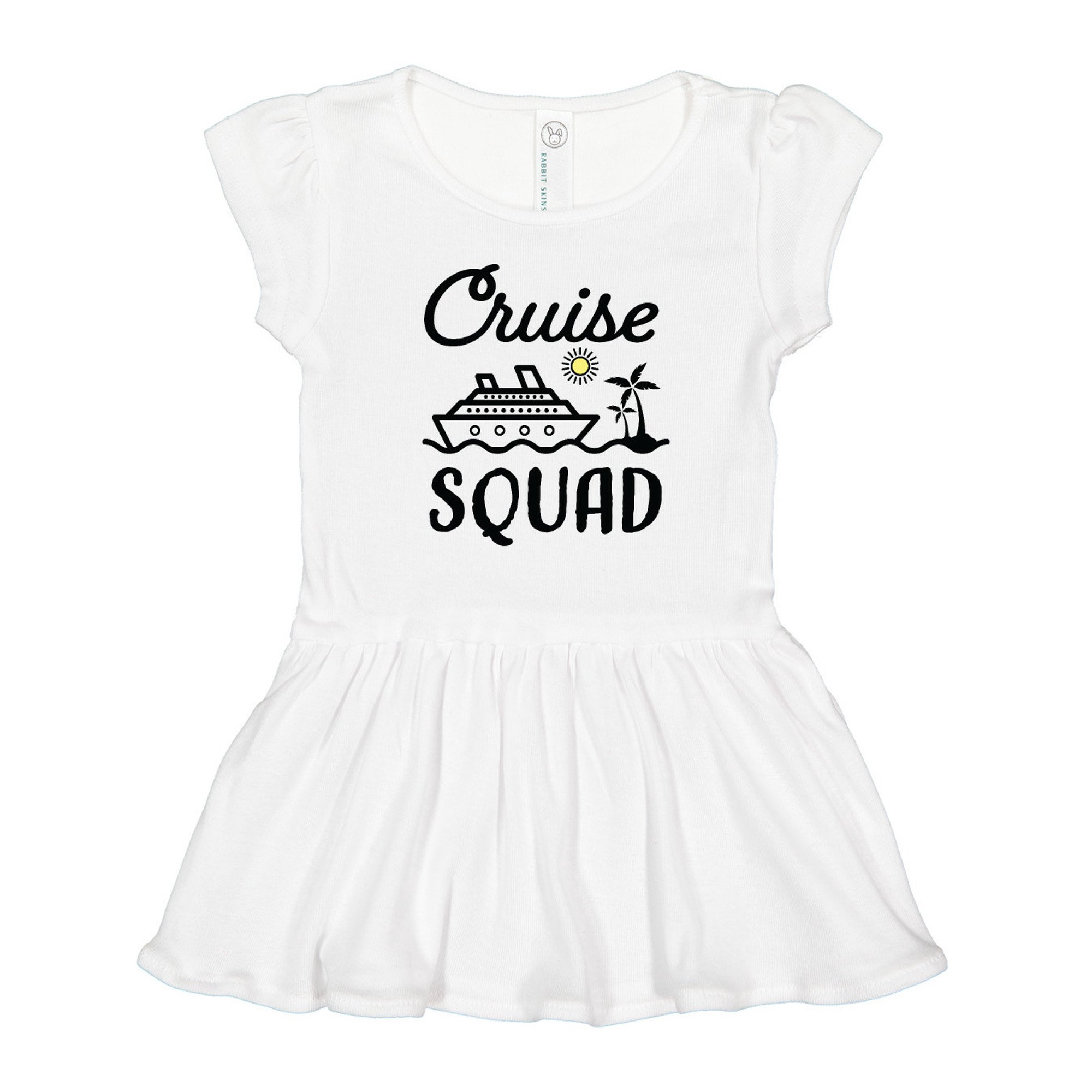 Inktastic Cruise Squad with Vector Cruise Ship and Palm Trees Girls Toddler Dress