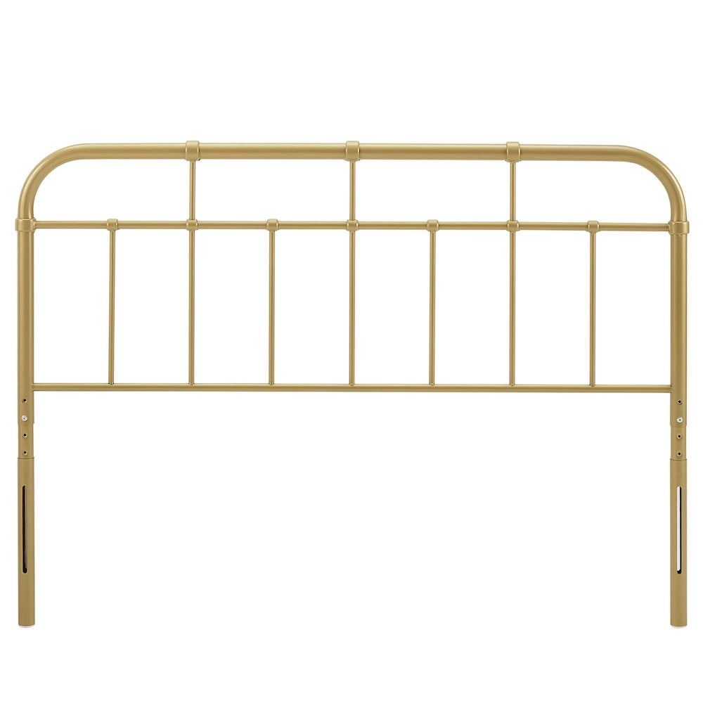 Modway Alessia Modern Farmhouse Queen Metal Spindle Headboard in Gold