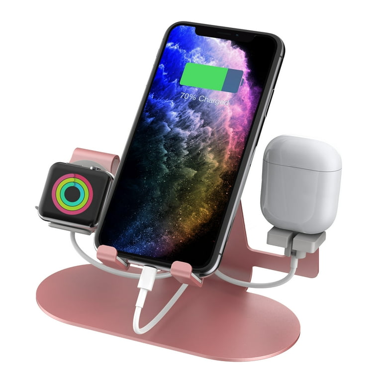 Aduro Trio Charge 3 in 1 Aluminum Charging Stand Rose Gold