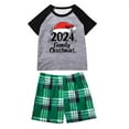 thumbnail image 3 of Odeerbi Christmas Pajamas for Family Plaid Holiday Short Sleeve Family Christmas Pajamas Matching Sets Kids Christmas Parent Child Sleepwear Outfit Printed Family Matching PJs Set Green, 3 of 5