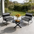 thumbnail image 6 of Outdoor Patio Cushion Covers 4 Pack Black Striped Patio Chair Cushion Covers with Ties and Zipper Classic Farmhouse Stripes Waterproof Outdoor Seat Cushion Covers for Patio Furniture 24"x24", 6 of 9