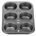 thumbnail image 2 of DecorRack 6 Cup Nonstick Muffin Pan, Heavy Duty Metal Cupcake Baking Pan, 2 pack, 2 of 6
