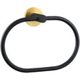 thumbnail image 1 of Angle Simple Towel Ring Swivel, Stainless Steel Bathroom Hand Towel Holder Rack Hanger for Wall, Black and Gold, 1 of 8