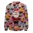 thumbnail image 4 of Kcodviy Chandails de Noël pour Femmes Athlétiques à Fermeture Éclair Complète Chandail à Capuchon pour Femmes Mignon à Imprimé Graphique Chandail de Base Chandail à Manches Longues Col Rond Chandail de Bateau pour Femmes Hauts à Enfiler, 4 of 5