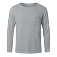 thumbnail image 7 of Guluxicc Men's Cotton Long Sleeve Shirts with Pocket Crew Neck Pullover Classic Fit T Shirts Summer Casual Outfits, 7 of 7