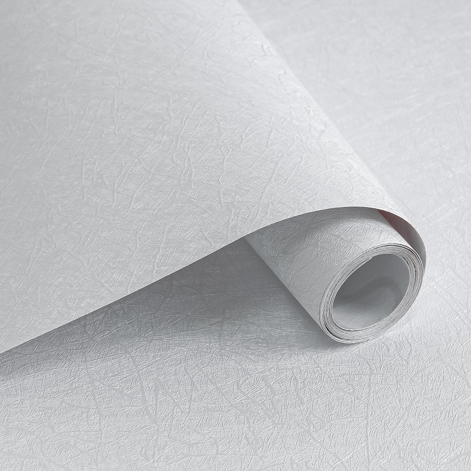 Abyssaly 15.7" x 118" White Silk Wallpaper Peel and Stick Wallpaper