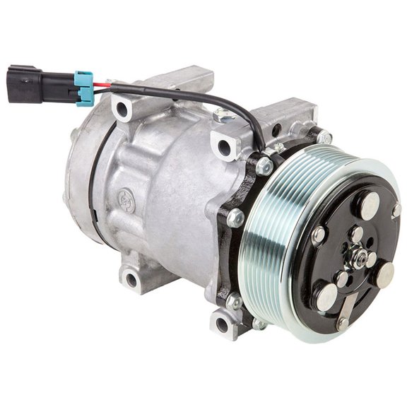 AC Compressor & 119mm 8-Groove A/C Clutch For Freightliner Replaces Sanden SD7H15 4816 4483 4544 12v - BuyAutoParts