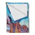 thumbnail image 2 of Colorful Soft Flannel Fleece Blanket, Old Nyhavn Pier and Traditional Buildings at City of Copenhagen Denmark, Cozy Plush for Indoor and Outdoor Use, 50" x 60", Sky Blue Multicolor, by Ambesonne, 2 of 5