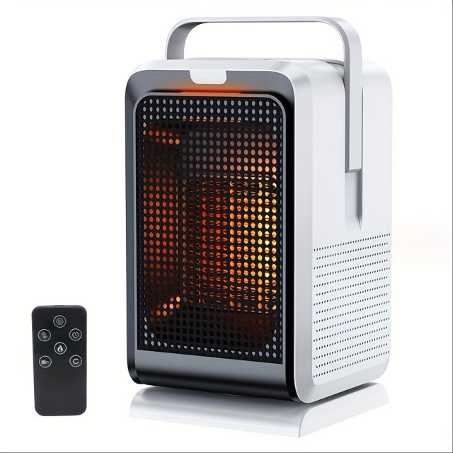 1pc White, Small Electric Heater With Handle, Small Heater With Heating And Fan Modes, Thermal Air Blower, Heat Air Blower