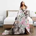 thumbnail image 5 of Raccoon Floral Blanket Gifts For Kids Adults - Lightweight Throw Blanket For Bedroom Living Room Decor Soft Fuzzy Fleece Cozy Plush Bed Couch 60"X50", 5 of 7