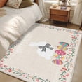thumbnail image 4 of Area Rugs for Living Room Bedroom, Happy Easter 4'x6' Rug Washable Carpet Runner Indoor Outdoor, Bow Bunny Colorful Eggs Flowers Vines Non Slip Accent Floor Mats Rug for Kitchen, Office, 4 of 8