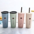 thumbnail image 4 of 450ml Creative Dual Cover Leakproof Student Water Bottle Drinking Cup with Straw, 4 of 8