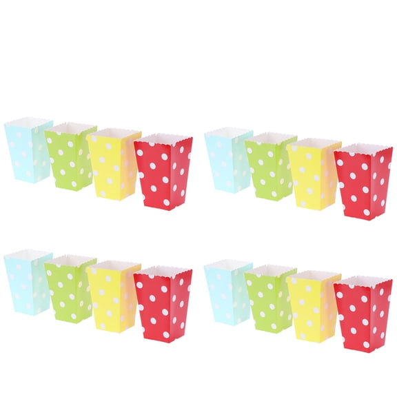 SKISUNO 24-Pack Party Favor Boxes Popcorn Containers Rectangular Paper Storage Boxes for Night Snacks